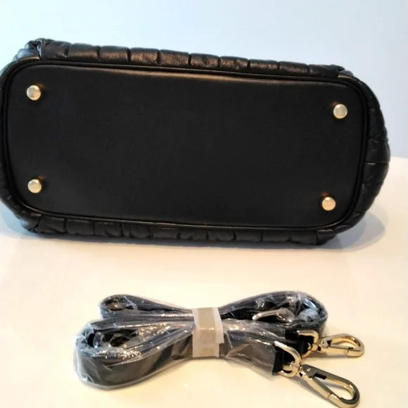 COACH Quilted Ally Satchel in black, large - Picture 9 of 9